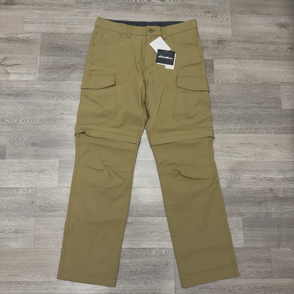 New Eddie Bauer Pants Lightweight UPF 50+ Convertible Tech Men's 30x30 Khaki